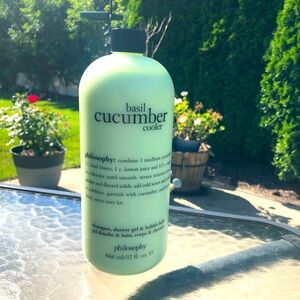 Philosophy Basil Cucumber Cooler Shampoo, Shower Gel & Bubble Bath - 32 oz.  New